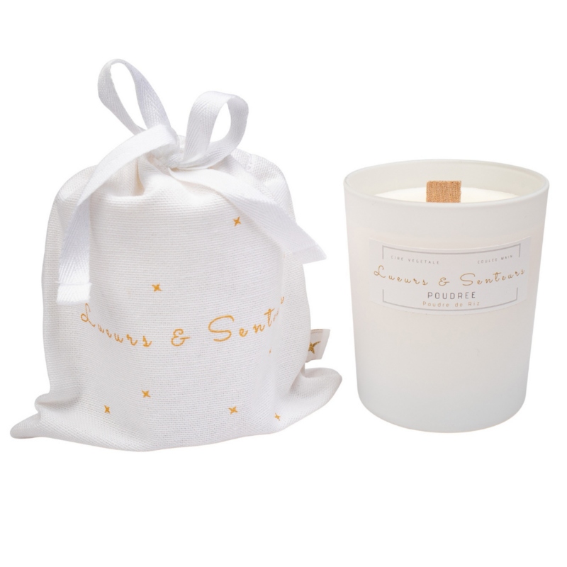 Rice powder wood wick candle