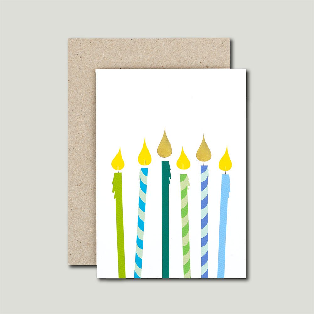 Kaart - candles blue