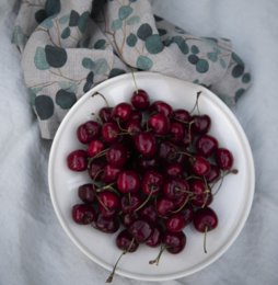 Serviette de cuisine eucalyptus sur lin naturel