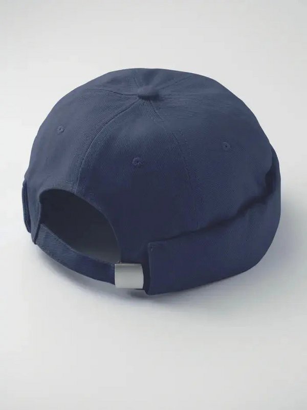 Marineblauwe Docker-muts van zwaar geborsteld katoen – één maat