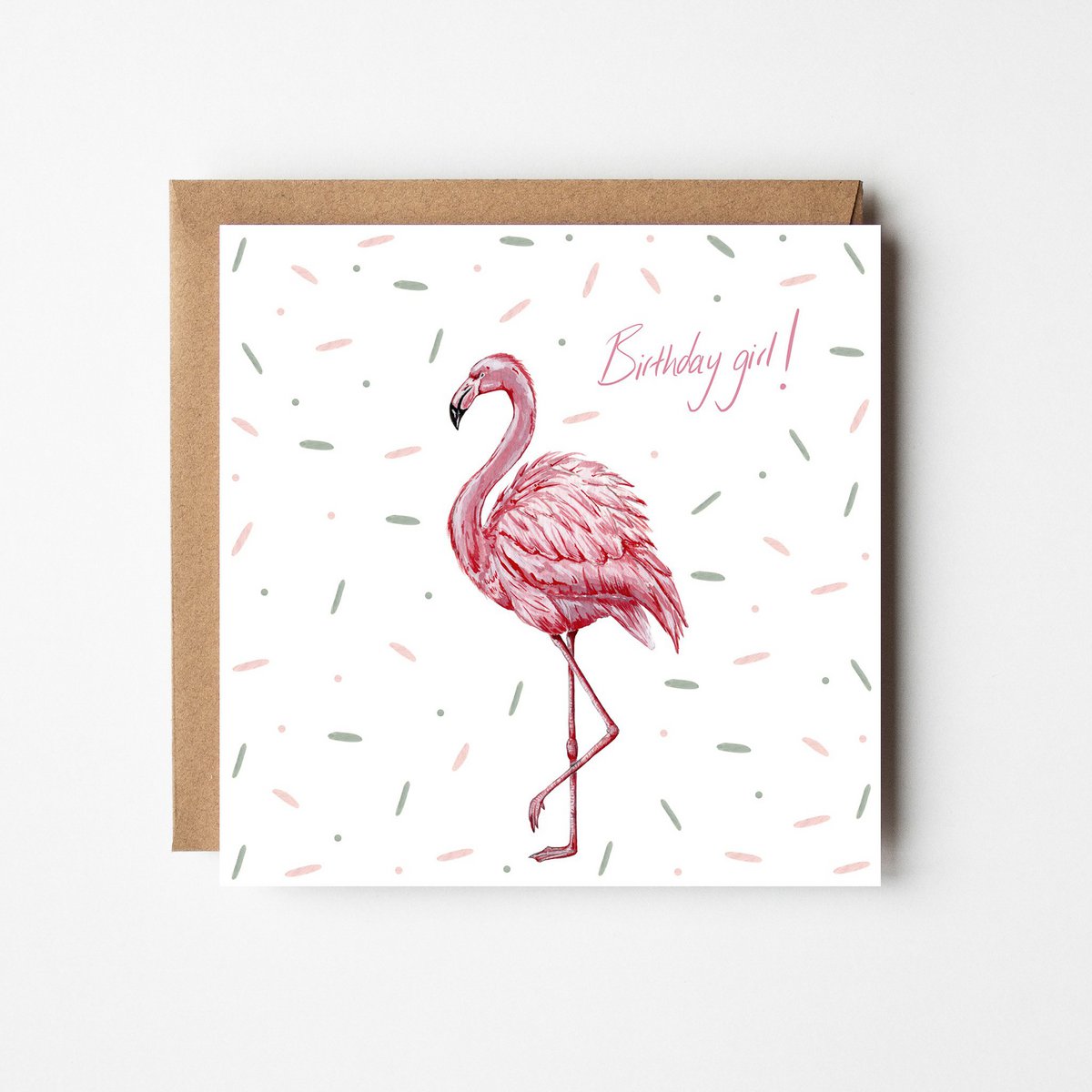 Carte d'anniversaire Flamingo
