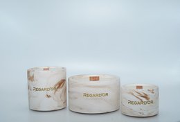 Handgefertigte Naturkerzen in Marmoroptik – groß