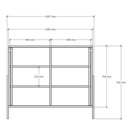 Dresser Polly Basic with doors - Green