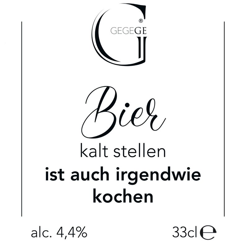Slogan øl "Kold øl er også på en eller anden måde madlavning" 0,33 L