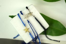 Bracciale in cordoncino d'argento con stella marina - Vero fascino, vestibilità regolabile