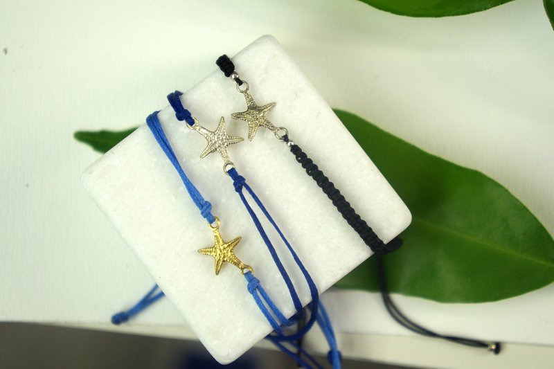 Bracciale in cordoncino d'argento con stella marina - Vero fascino, vestibilità regolabile