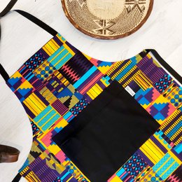 Mashona fait à la main africain Mudcloth Bogolan Print Tablier avec poche