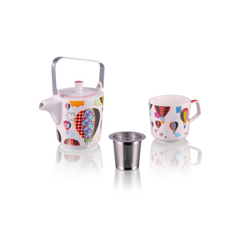 Up,up Away - Tetera y taza, infusor, Tea for One Jug, porcelana