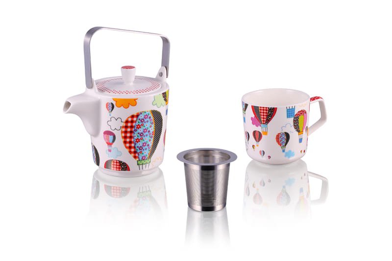 Up,up Away - Tetera y taza, infusor, Tea for One Jug, porcelana