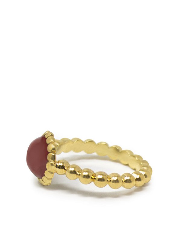 Anello impilabile in corniola placcato oro