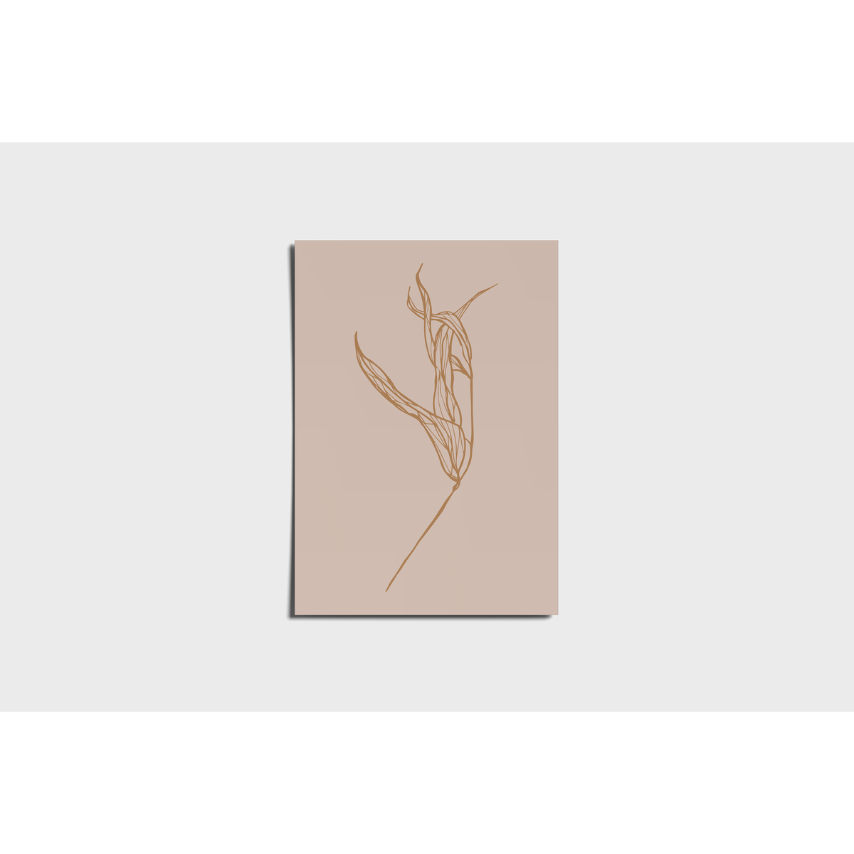 Minimal Nude Leaf Branch Boho Poster