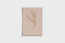 Minimal nude leaf branch boho poster in various sizes and finishes, including matte and glossy, square and round edges, suitable for wall art.