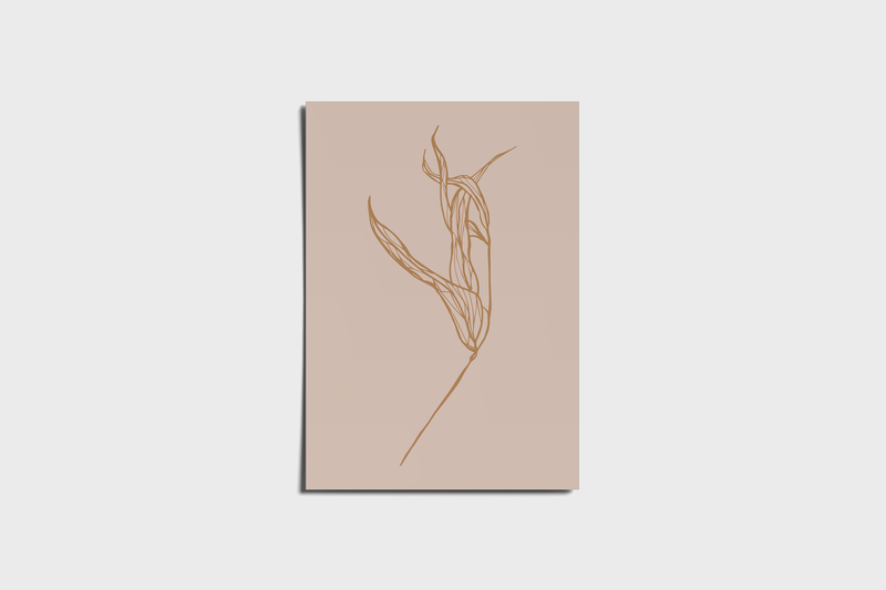 Poster Boho Minimal Nude Foglia Ramo
