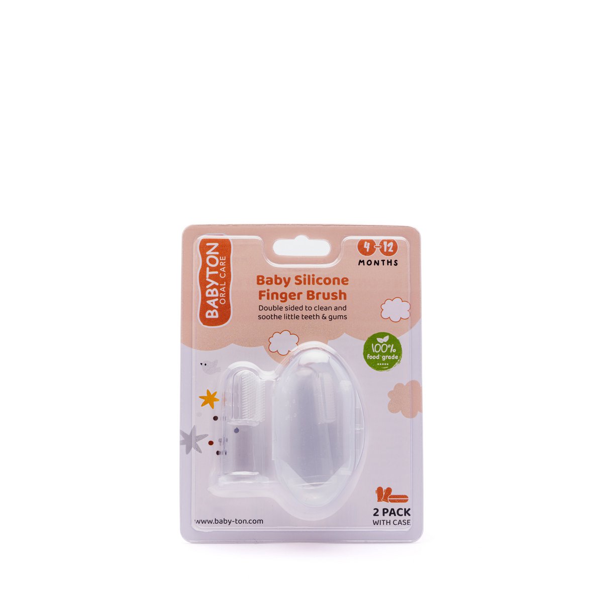 Babyton silicone finger teeth brush 2 pieces