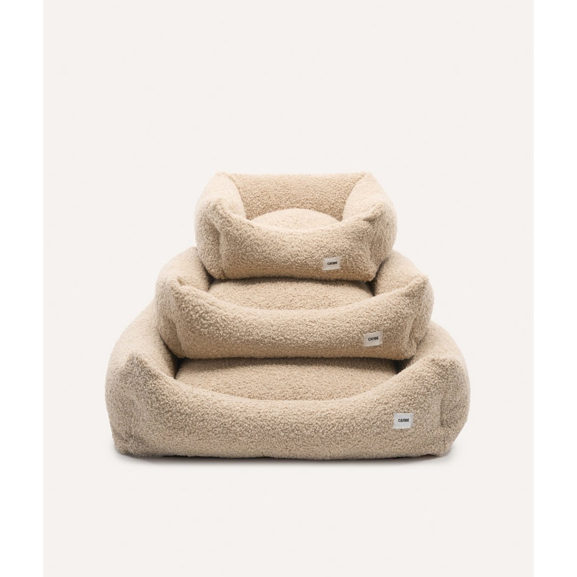 Beige Shearling Dog Bed, Snozy