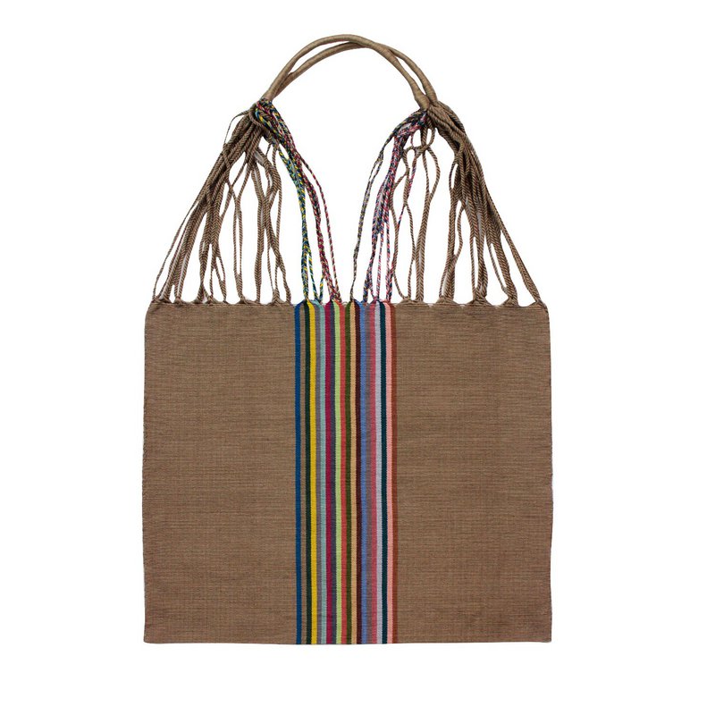 Shopping bag Boho Palmira hand -woven altrosa mud