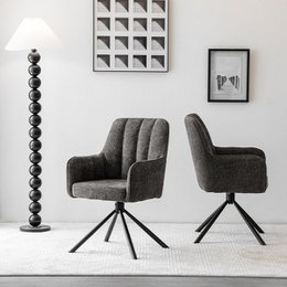 Ciara fauteuil [set van 2] [linnenstof] [360 graden draaibare voet]