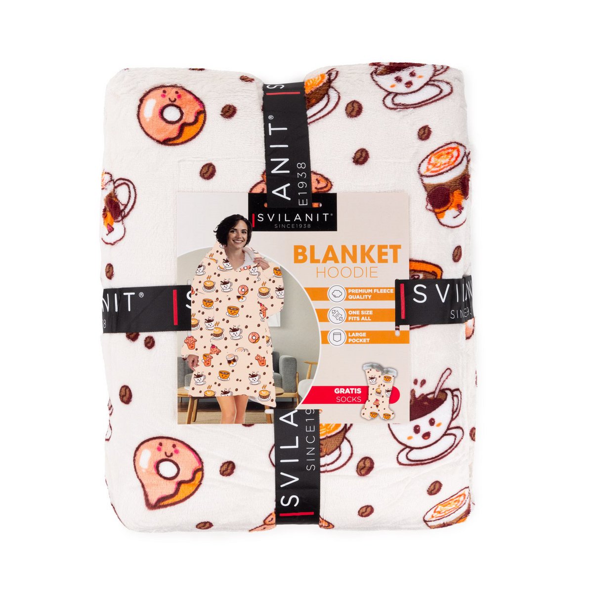 Vitapur - Hoodie blanket + socks - Coffee time