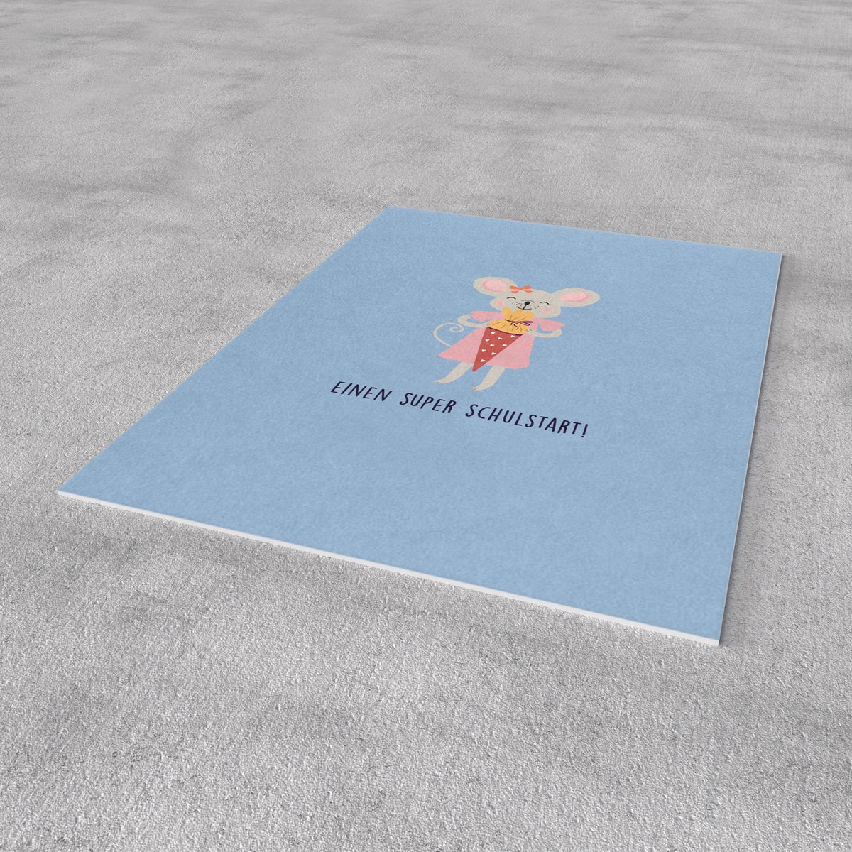 Carte postale - Scolarisation - Souris avec cône scolaire - N°92