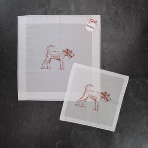 Taschentuch aus Baumwolle weiß Terrier