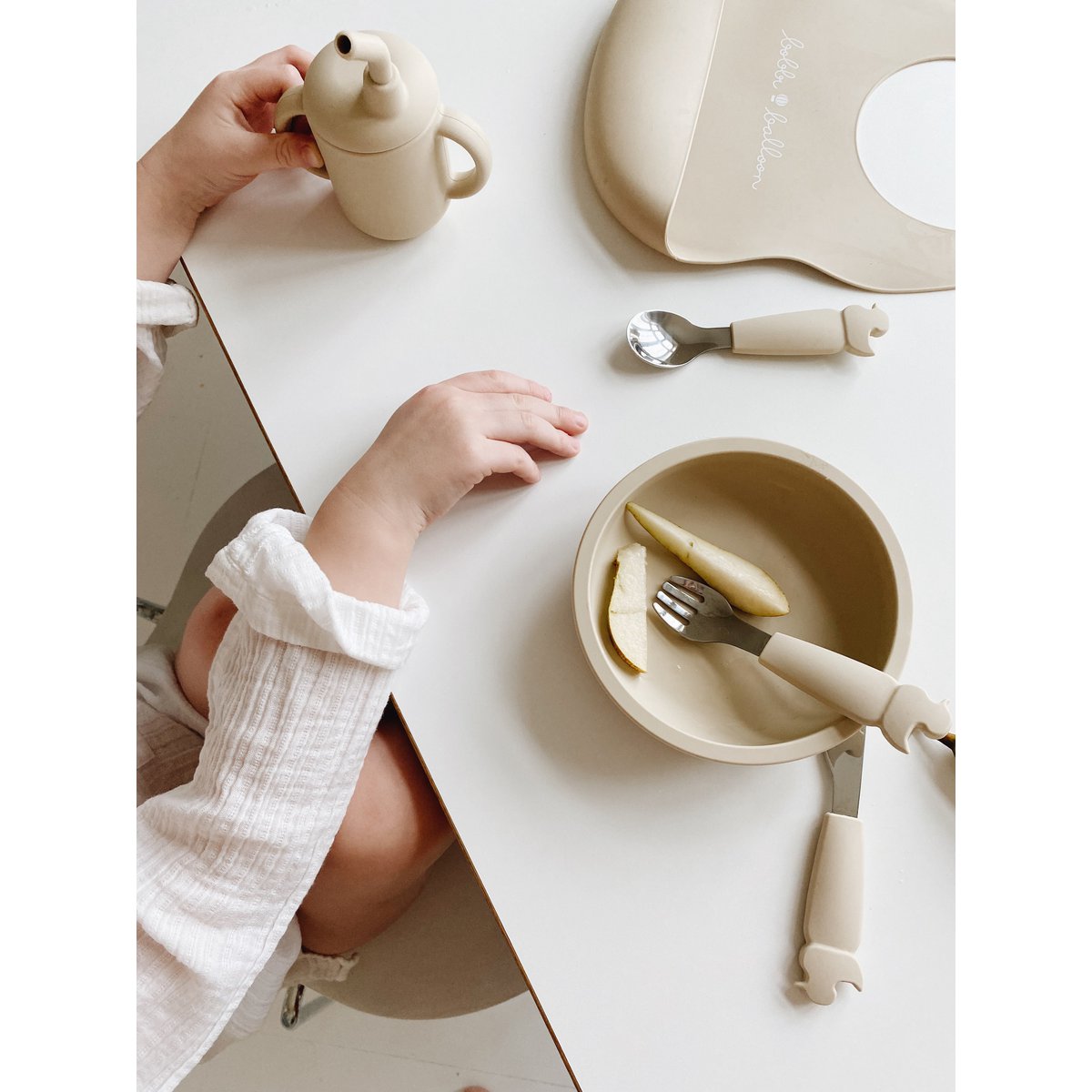 Silicone Sippy Cup - Oyster Beige