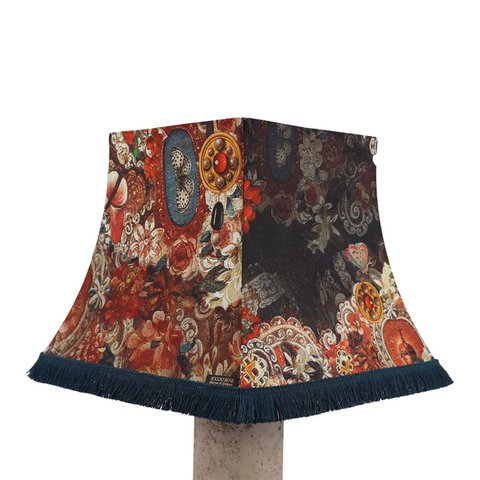 PAGODA LAMPSHADE WITH FRINGE ALL OVER PRAYER
