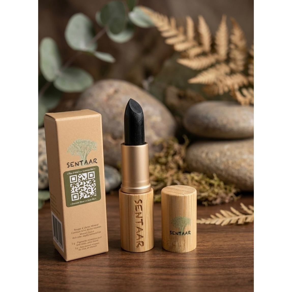 TOURMALINE Lápiz Labial Mineral Hidratante – Larga Duración – Natural Sin Mica