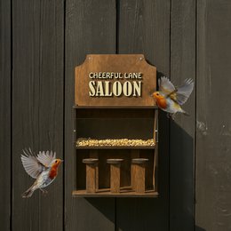 Mangeoire à oiseaux en bois « Saloon », décor élégant de jardin et de balcon, cadeau pour les amoureux des oiseaux