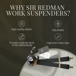 Sir Redman Hosenträger – 3 stabile Clips – Schwarz