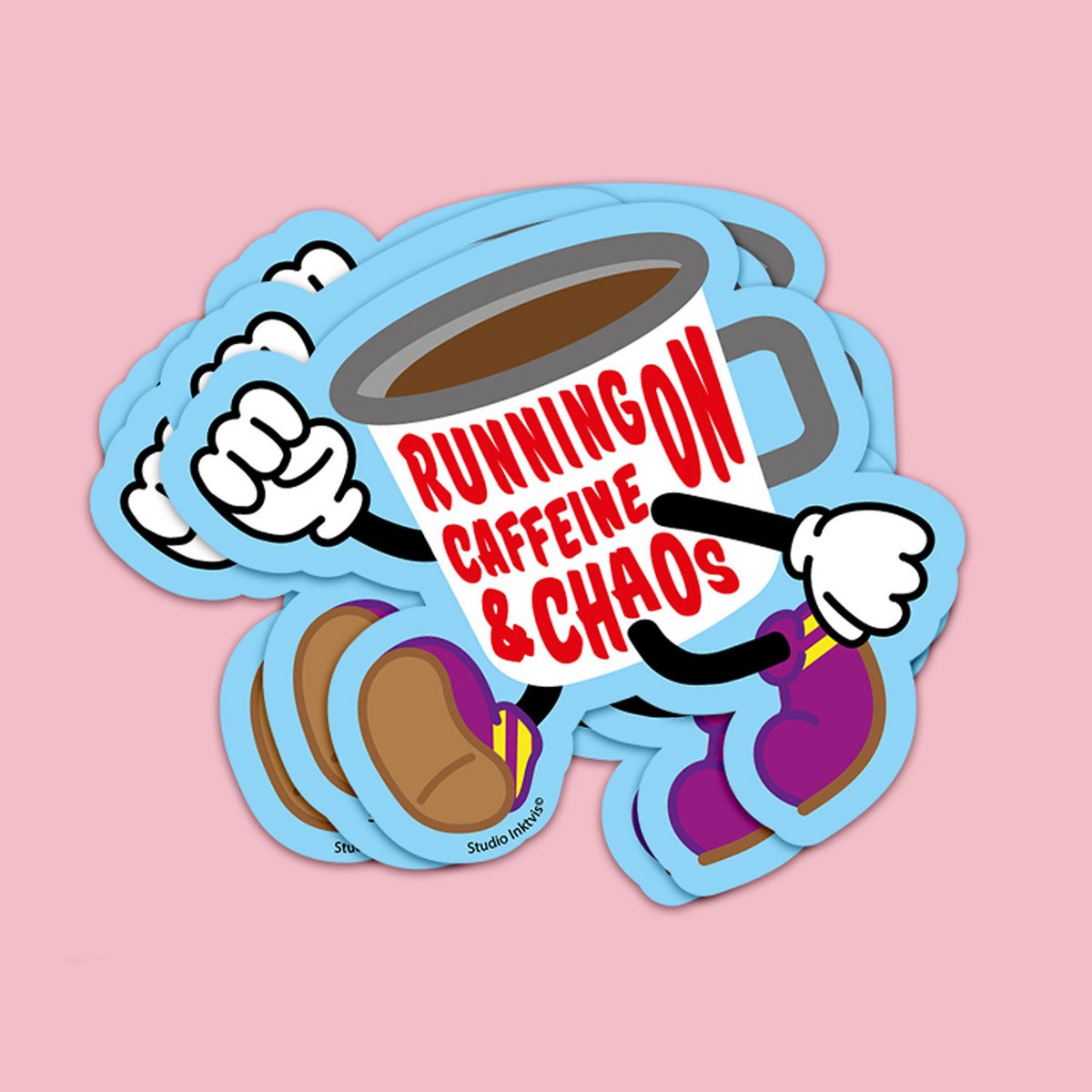 Sticker Running on Caffeine and Chaos