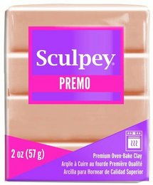 Sculpey Premo beige polymer clay, a premium polymer clay for DIY crafting and modeling. Soft, pliable material in a neutral beige color.