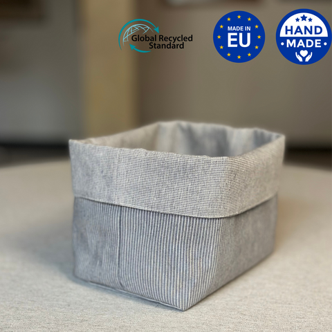 Cloth Basket, h=20cm, Recycled Cotton, Printed | Nord 2