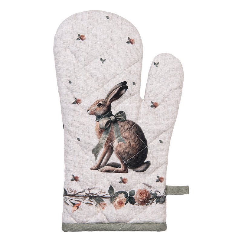 Ofenhandschuh 18x30 cm Beige Baumwolle
