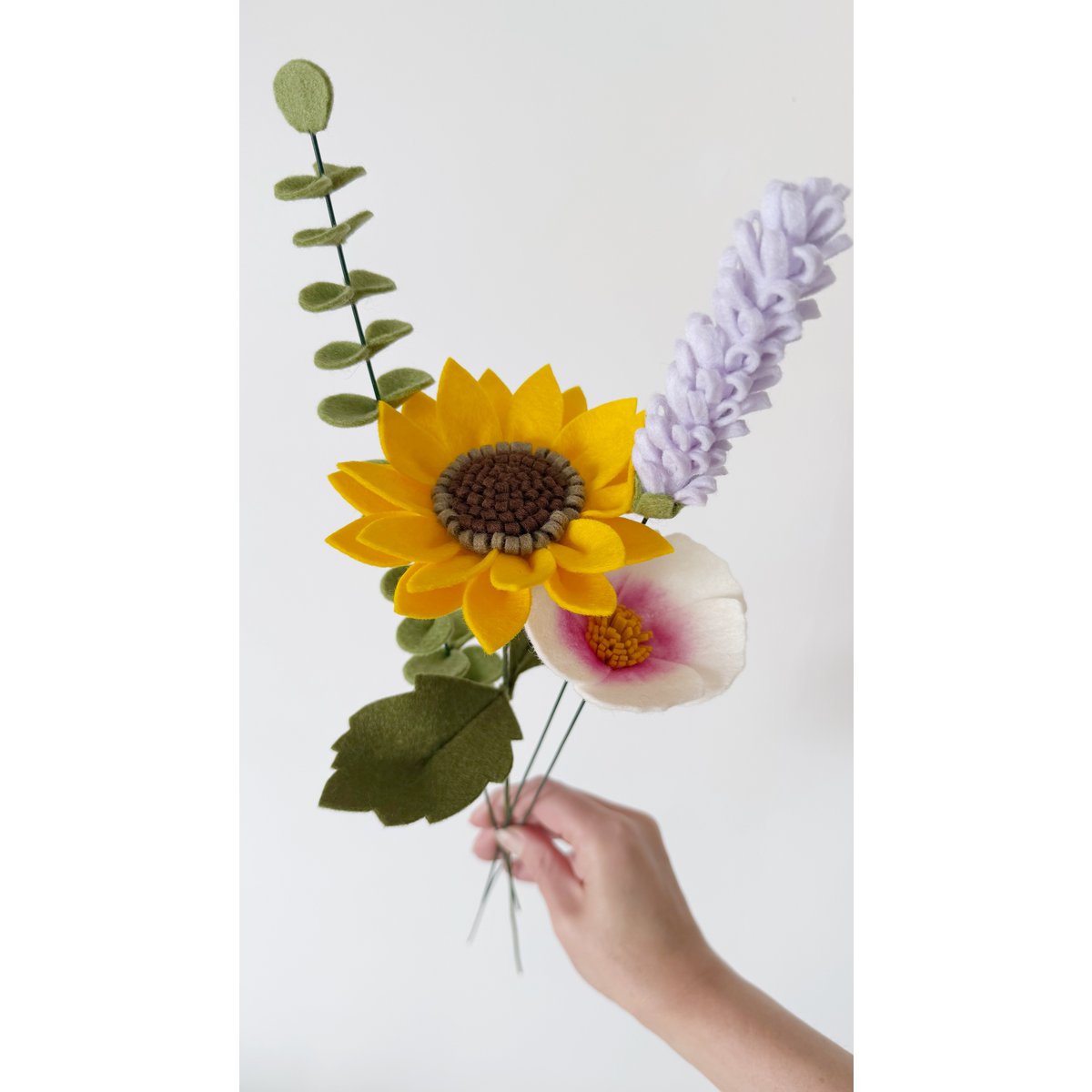 Girasole di fiori in feltro