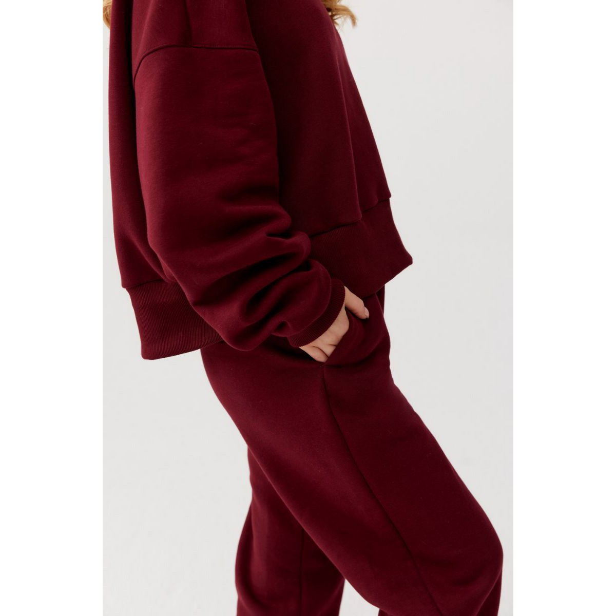 ROSA Sweatshirt – Baumwolle – Burgunderrot