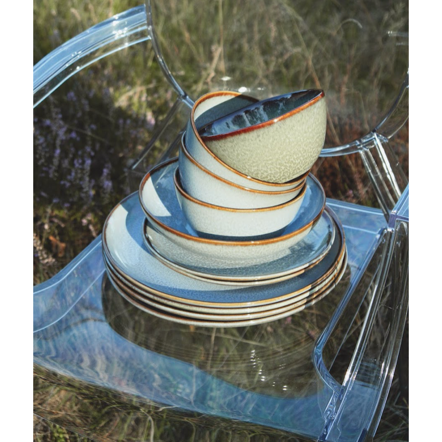 Evora dinner plate blue x 6
