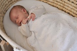 Sacco nanna in mussola biologica, certificato Oeko Tex | Sacco a pelo traspirante in cotone 100% | Coperta indossabile leggera per neonato | Regalo per la doccia per bambini