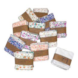 Ecological cleansing wipes in a small model, featuring a floral pattern design. Made of natural materials.