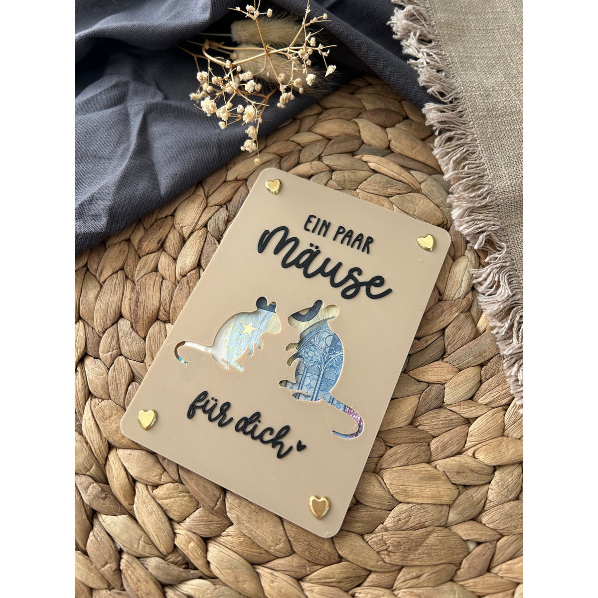 Money gift card - creative packaging for money gifts - financial injection, thank you & gift idea Thank you mice