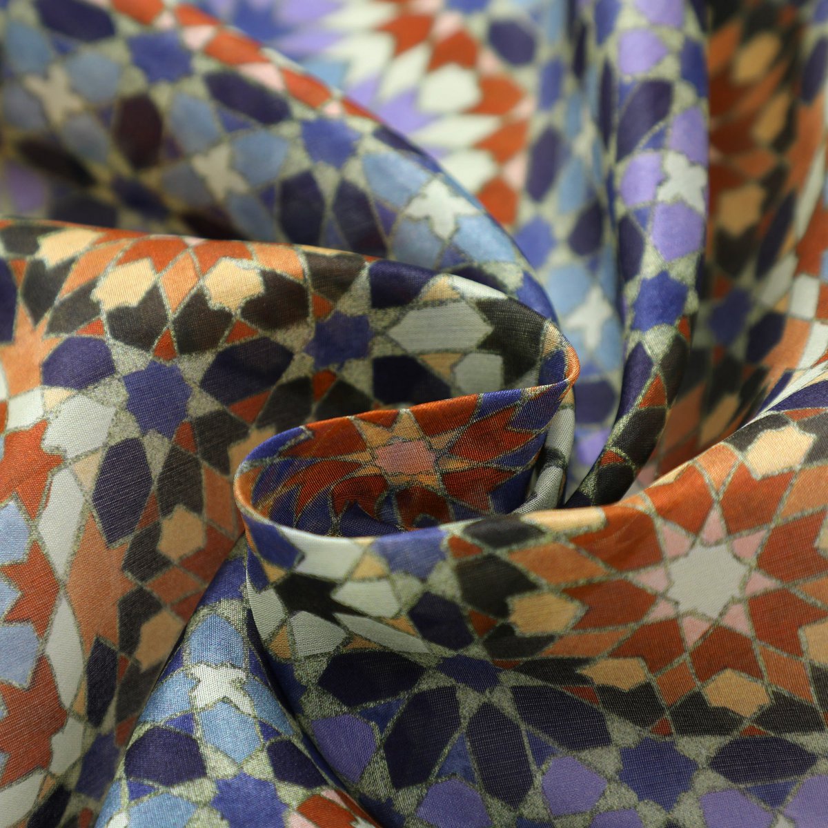 Écharpe en soie violette et marron Baraka V2