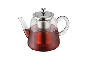 Teekanne aus Borosilikatglas mit Teefilter 1,1 L