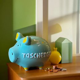 Sparschwein Company Sparschwein "Taschengeld" aus Keramik, Grün/Gelb (B/H/T) 12,5x9x9cm Kleinschwein