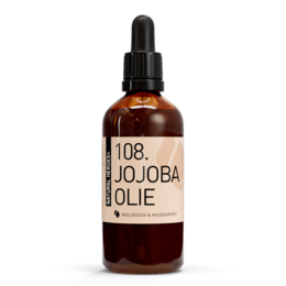 Organic and cold-pressed jojoba oil in 100 ml, 300 ml, 1000 ml, and 5000 ml sizes.