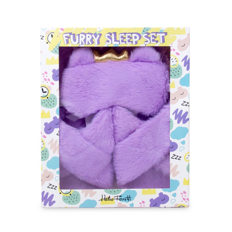 SLIPPERS AND FACEMASK PURPLE HF