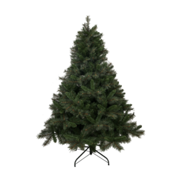 A tall, green artificial Christmas tree with a full, lush appearance. The tree has a classic pine tree shape and is suitable for indoor or outdoor use.