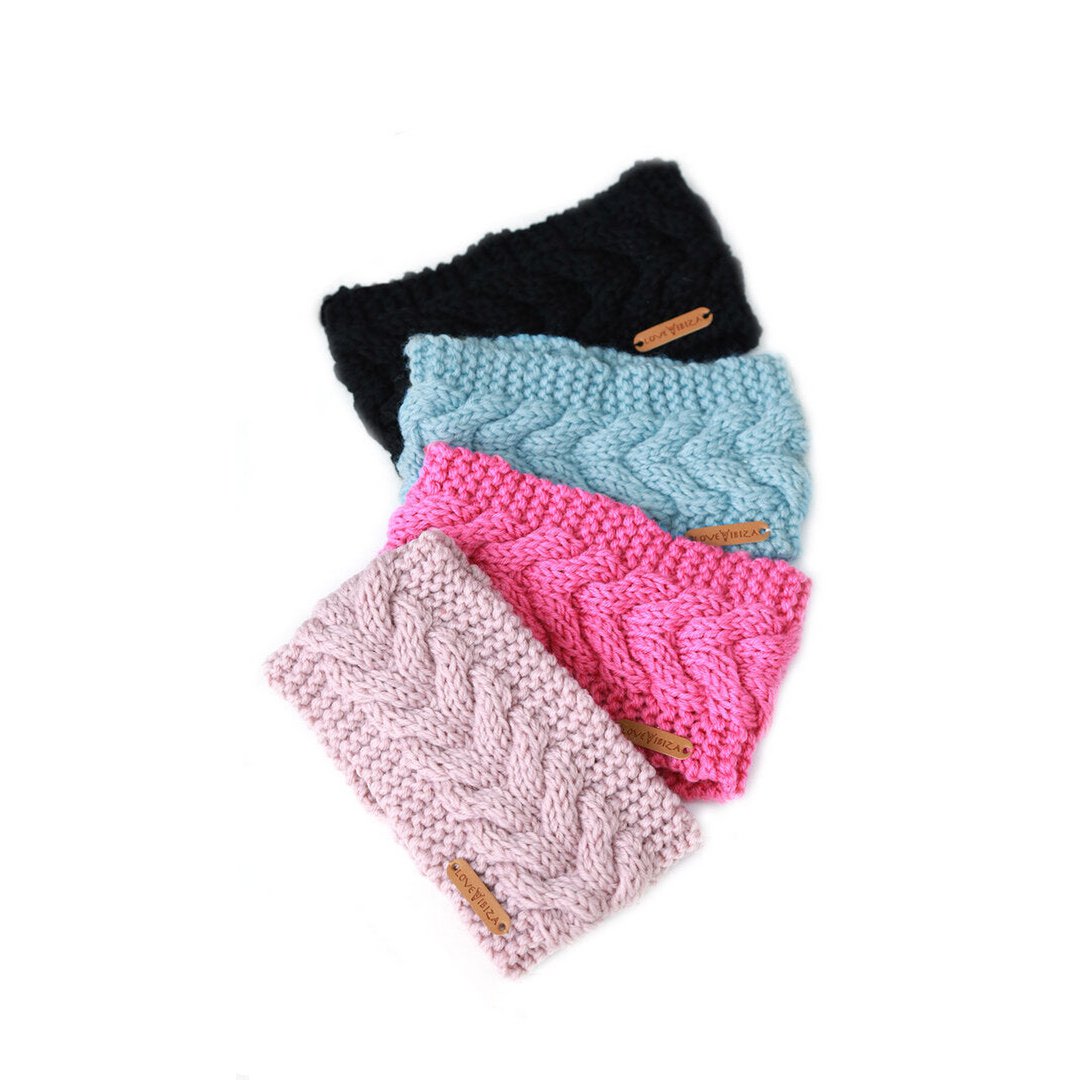 Bandeau tricoté bleu