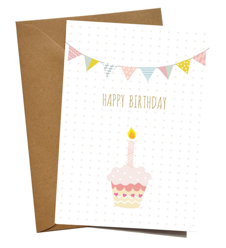 Grusskarte "Happy Birthday Cupcake"