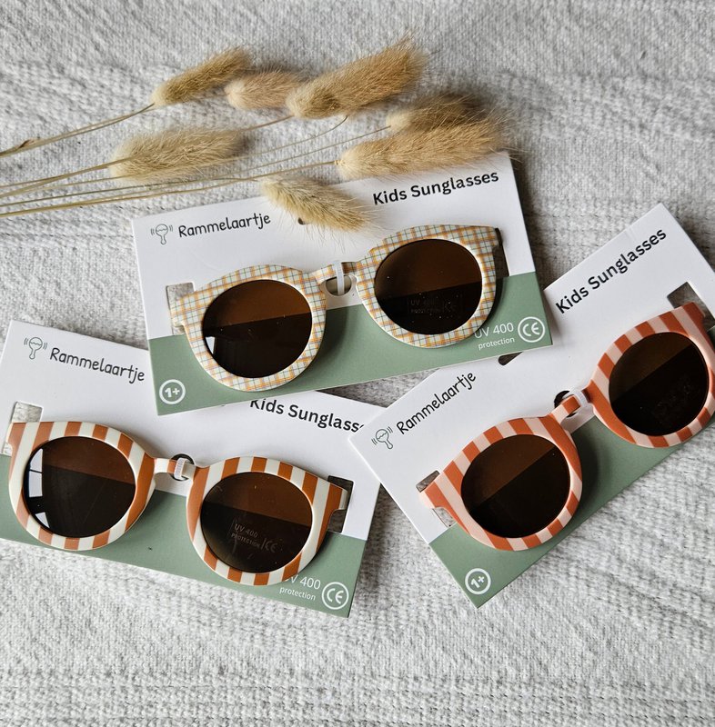 Baby and children's sunglasses UV400 striped - Beige / Camel