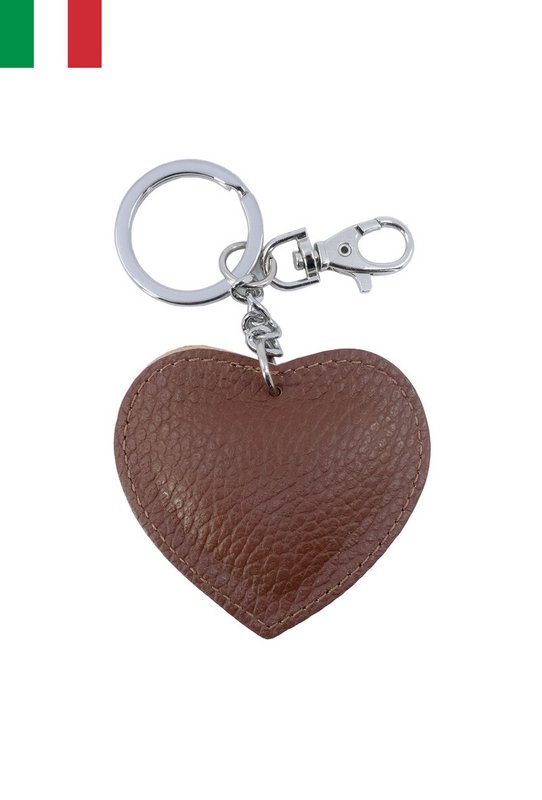Llavero de piel de vacuno en forma de corazón Made in Italy ITPCL
