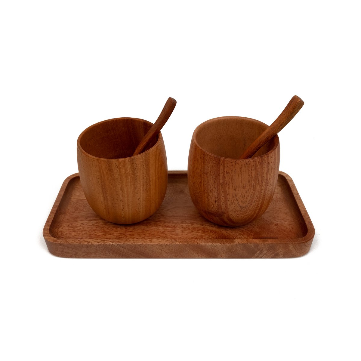 Handmade Tableware - Coffee Serving Tray 24x10 cm - Eco-friendly - Khaya Wood